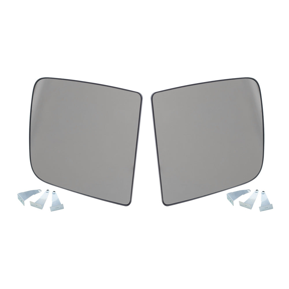 Brock Replacement Driver and Passenger Side Upper Tow Mirrors Glass & Base without Heat Compatible with 2009 1500, 2010-2018 1500/2500/3500/4500/5500 & 2019-2021 1500 Classic