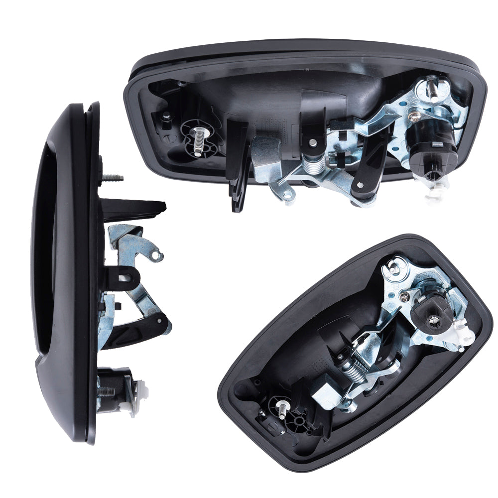 Brock 2442-0001LRC5 Aftermarket Replacement Driver Left Passenger Right Outside Door Handle 5 Piece Set Textured Black Compatible With 2014-2023 RAM Promaster