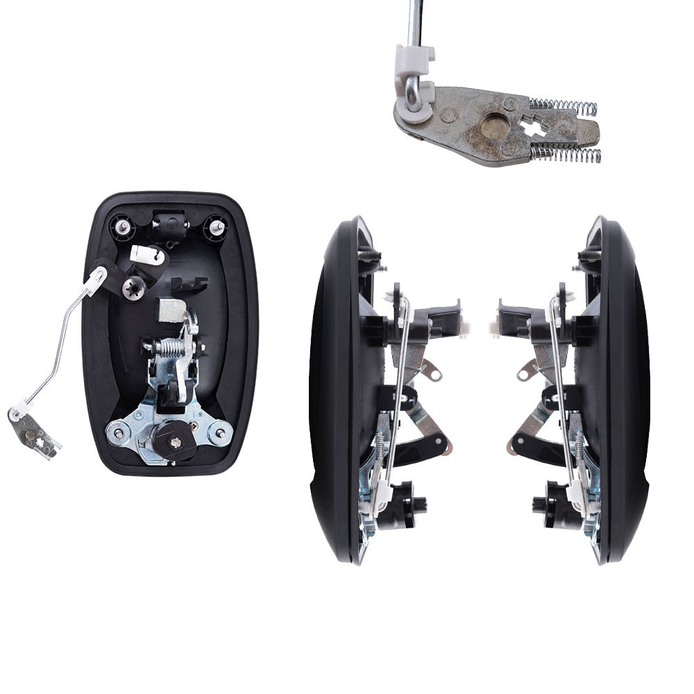 Brock 2442-0001LRC5 Aftermarket Replacement Driver Left Passenger Right Outside Door Handle 5 Piece Set Textured Black Compatible With 2014-2023 RAM Promaster
