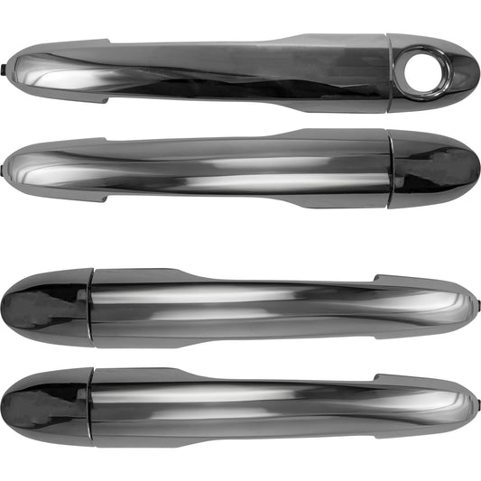 Brock 4 Piece Chrome Outside Door Handle Set Driver Left Passenger Right Front & Rear Compatible With 2014-2020 FIAT 500L Easy/Pop/Sport/Lounge 2442-0006C4