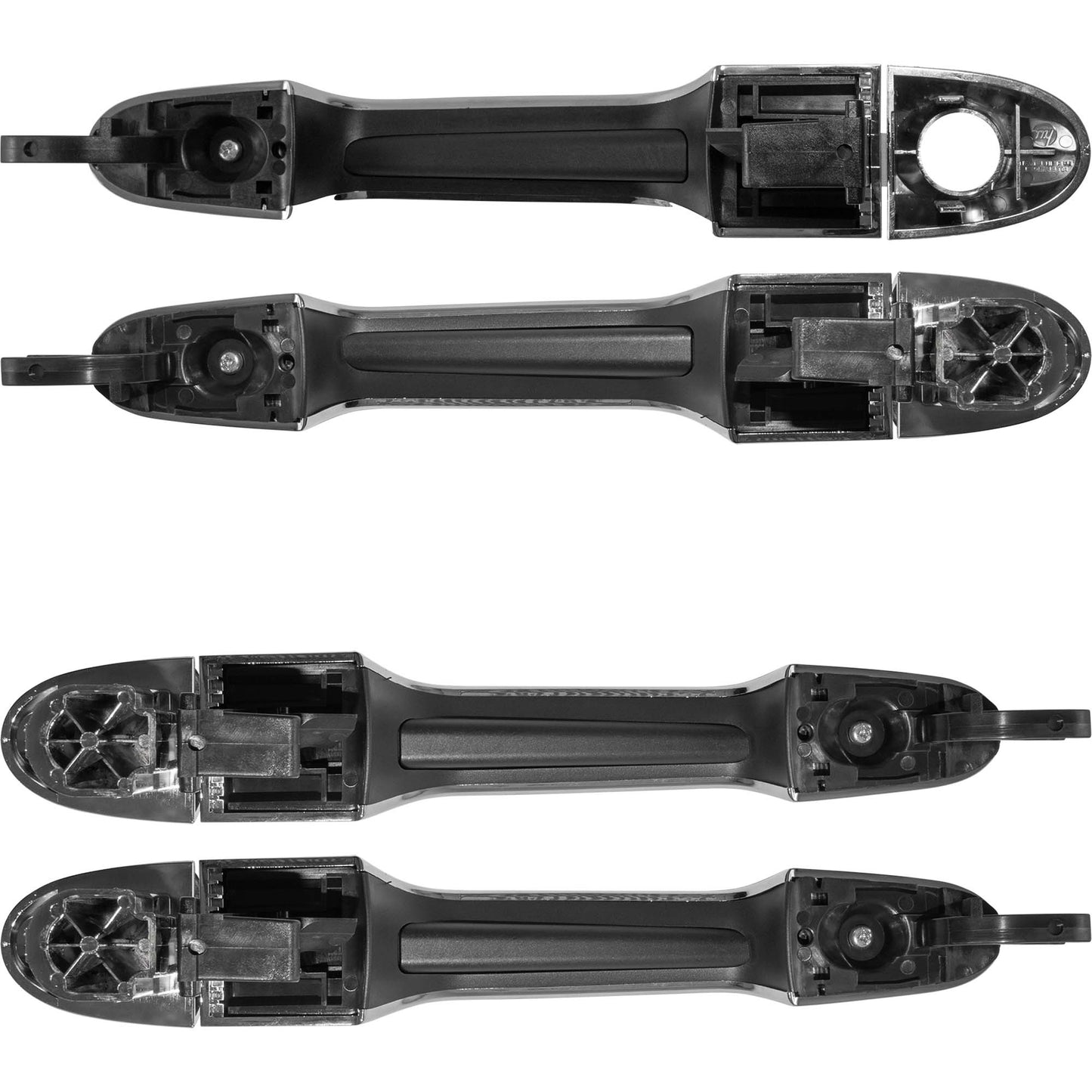 Brock 4 Piece Chrome Outside Door Handle Set Driver Left Passenger Right Front & Rear Compatible With 2014-2020 FIAT 500L Easy/Pop/Sport/Lounge 2442-0006C4