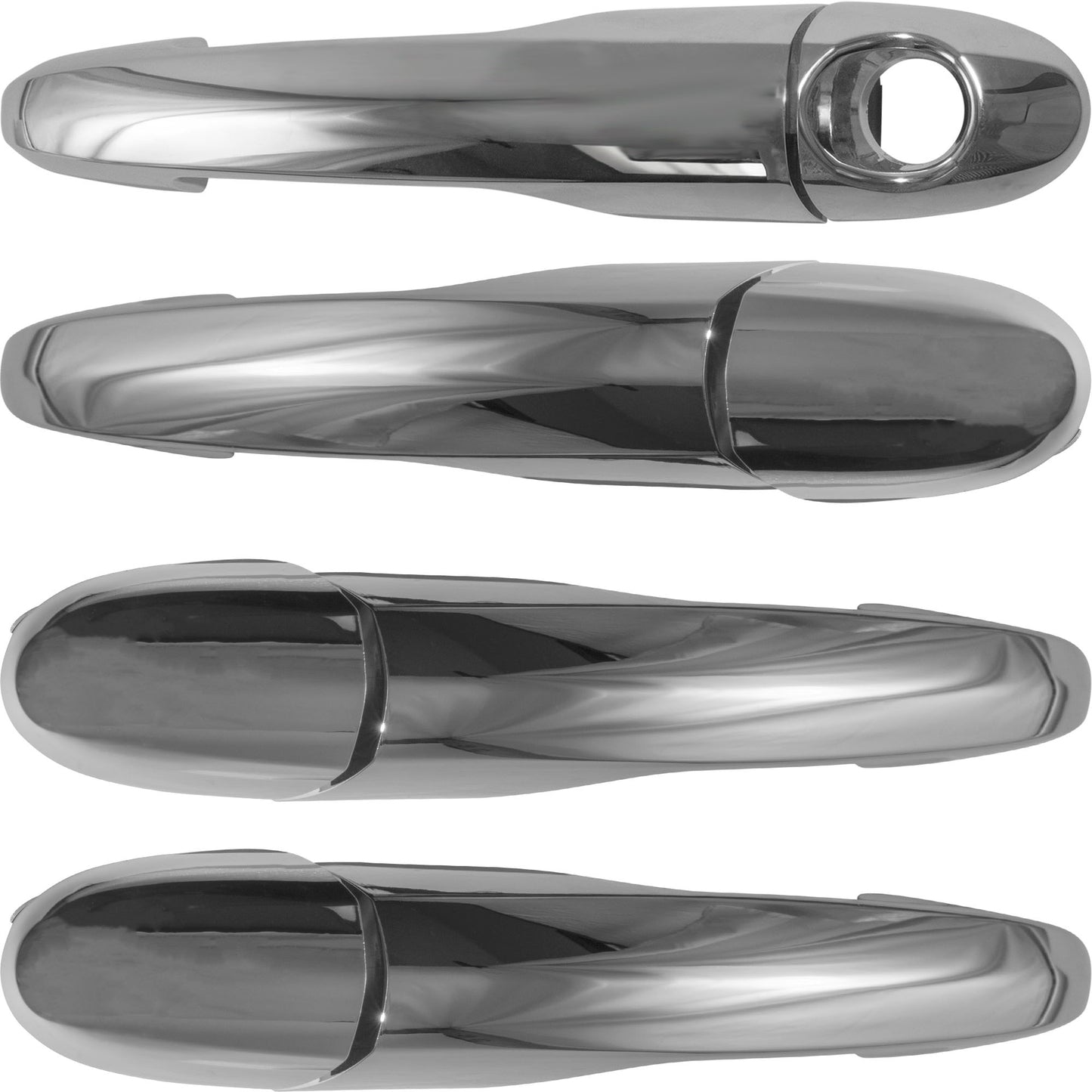Brock 4 Piece Chrome Outside Door Handle Set Driver Left Passenger Right Front & Rear Compatible With 2014-2020 FIAT 500L Easy/Pop/Sport/Lounge 2442-0006C4
