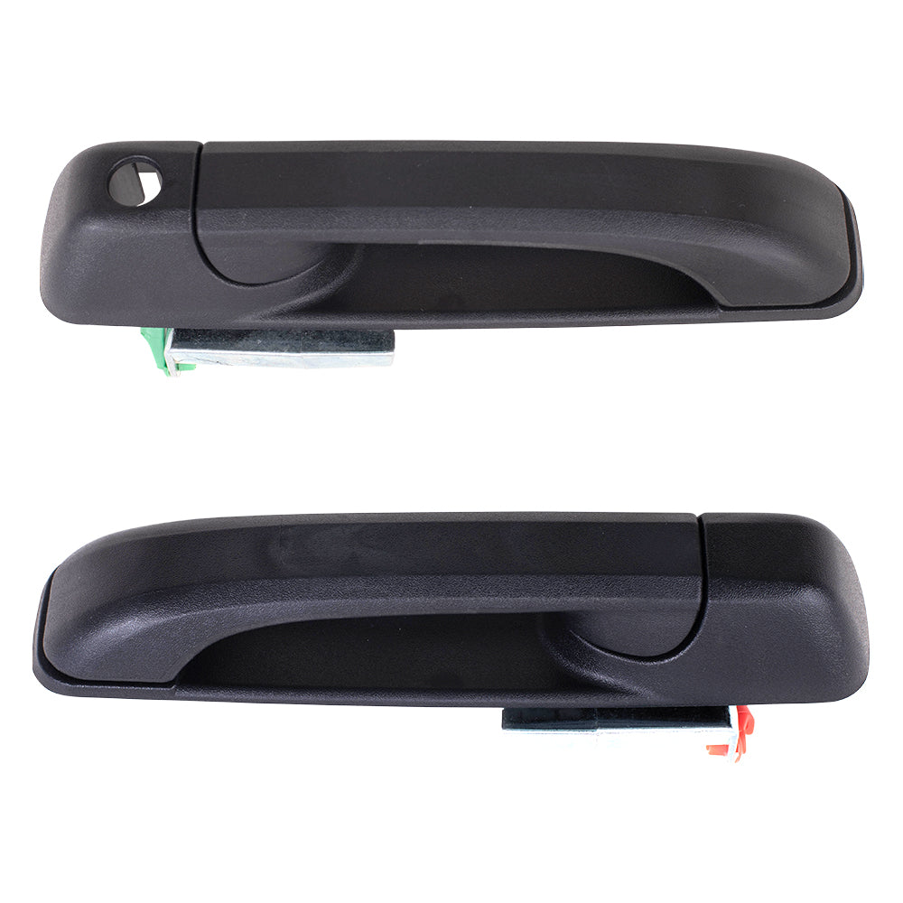Brock Replacement Pair Set Front Outside Exterior Door Handles Textured Compatible with 2009-2010 Pickup Truck 55112383AD 55112384AD