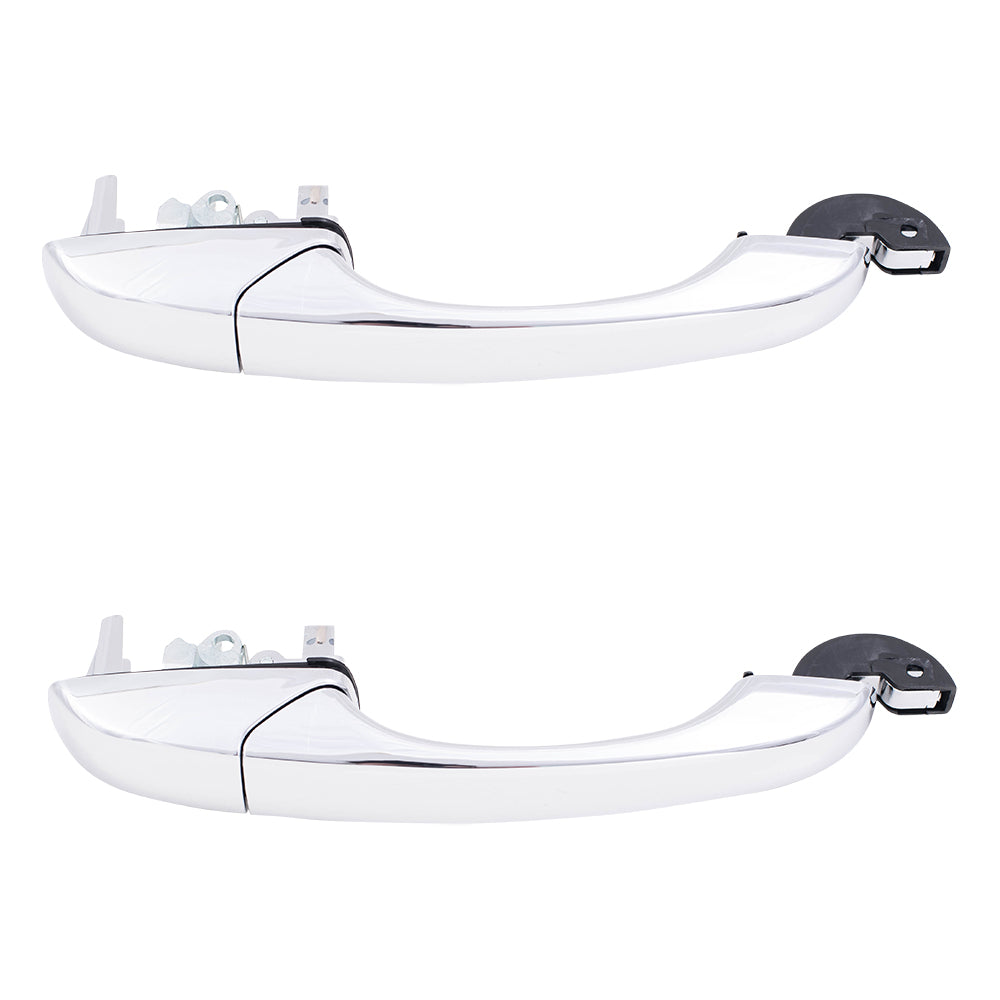 Brock Replacement Pair Set Rear Outside Exterior Chrome Sliding Door Handles Compatible with 2008-2016 Town & Country Grand Caravan 4589714AC
