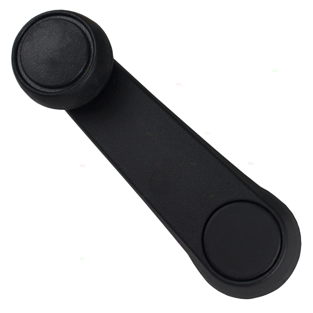 Brock Replacement Black Plastic Window Crank Handle w/ Black Knob Compatible with 1987-1993 Dakota Pickup Truck 4415820 76879