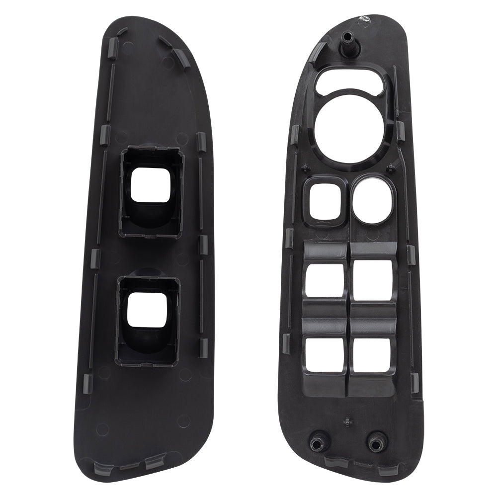 Brock Replacement Pair Set Power Front Window Switch Dark Slate Gray Bezels Trim Compatible with 2002-2005 Pickup Truck 5HZ71XDVAD 5HZ72XDVAC