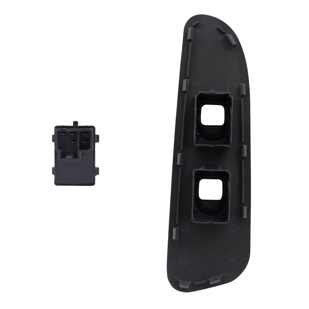 Brock Replacement Dark Slate Gray Passenger Front Power Window Switch with Bezel Compatible with 2002-2005 Pickup Truck