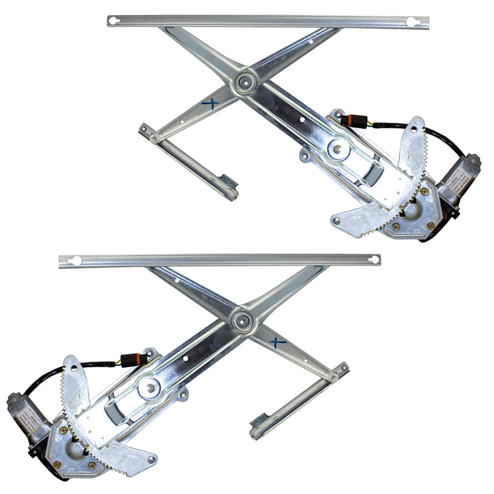 Brock Replacement Driver and Passenger Front Power Window Lift Regulators & Motors Assemblies Compatible with 93 SUV 4798379AB 4798378AB