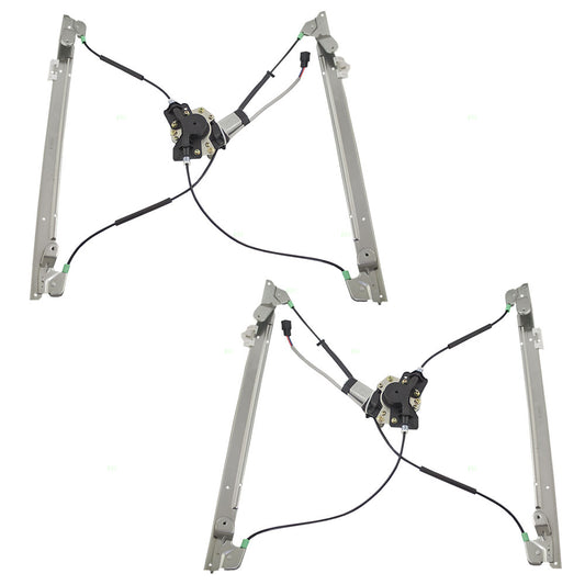 Brock Replacement Set Driver and Passenger Front Power Window Lift Regulators & Motors Compatible with 2001-2003 Caravan Voyager Town & Country 5135251AA 5135250AA