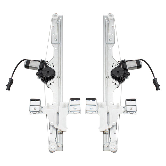 Brock Replacement Pair Set Rear Power Window Lift Regulators & Motors Assemblies Compatible with 06-10 Commander 55396483AF 55396482AF CH1550117 CH1551117