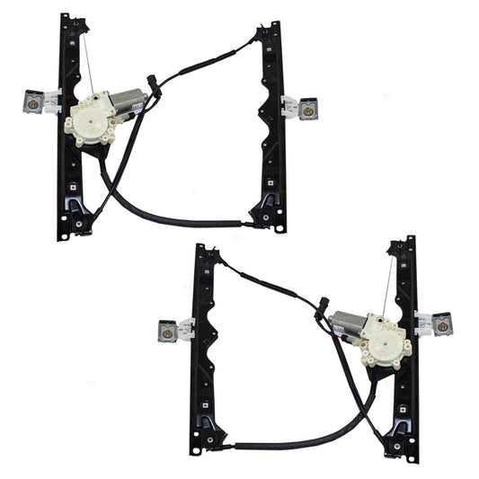 Brock Replacement Driver and Passenger Front Power Window Lift Regulators & Motor Assemblies Compatible with 05 Grand Cherokee 68045697AG 68045696AG