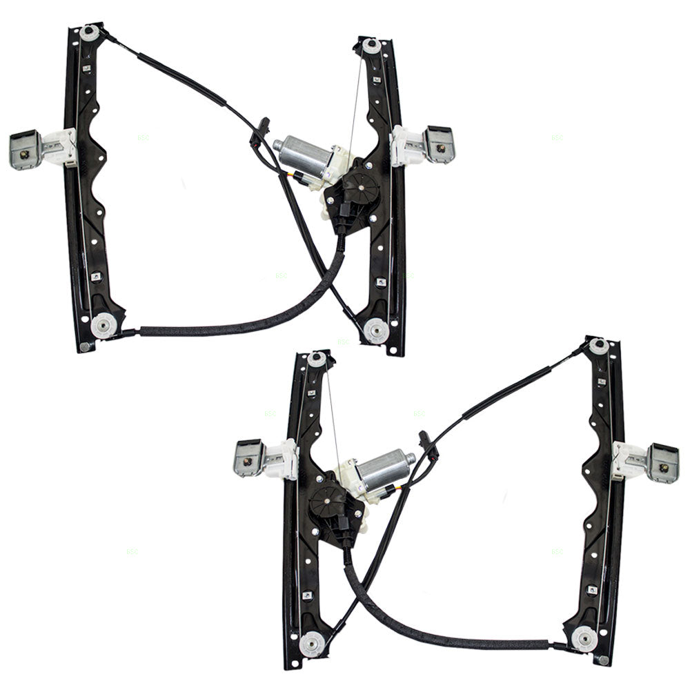 Brock Replacement Driver and Passenger Front Power Window Lift Regulators & Motor Assemblies Compatible with 05 Grand Cherokee 68045697AG 68045696AG