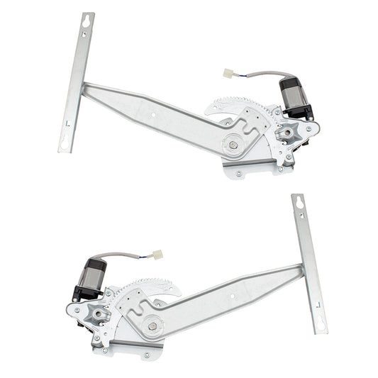 Brock Replacement Pair Set Rear Power Window Lift Regulators w/ Motors Assemblies Compatible with 04-09 Aspen Durango 55362209AC 55362208AC