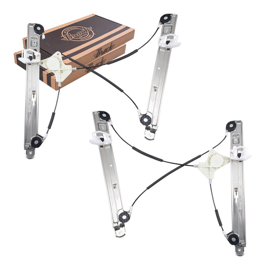 Brock Aftermarket Replacement Front Driver Left Passenger Right Power Window Regulator Without Motor Set Compatible With 2007-2017 Jeep Compass MK