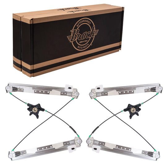 Brock Replacement Pair Set Front Power Window Lift Regulators Compatible with 2008-2018 Grand Caravan 2008-2016 Town & Country 68030655AA 68030654AA