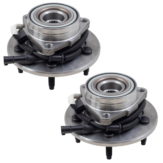 Brock Replacement Set Front Hubs and Wheel Bearings Compatible with 1997 1998 1999 2000 F150 Pickup Truck