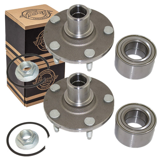 Brock Replacement Pair of Front Wheel Hub Bearings Compatible with Escape Mariner Tribute 8L8Z 1104 A