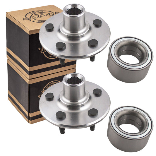 Brock Replacement Pair of Rear Wheel Hub Bearings Repair Kits Compatible with 3L2Z-1109-AA