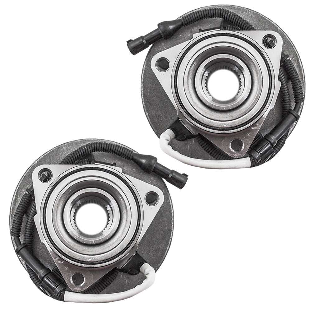 Brock Replacement Pair Set Front Wheel Hub Bearings Compatible with 2000-2003 F150 2004 Heritage Pickup AWD XL3Z1104CB