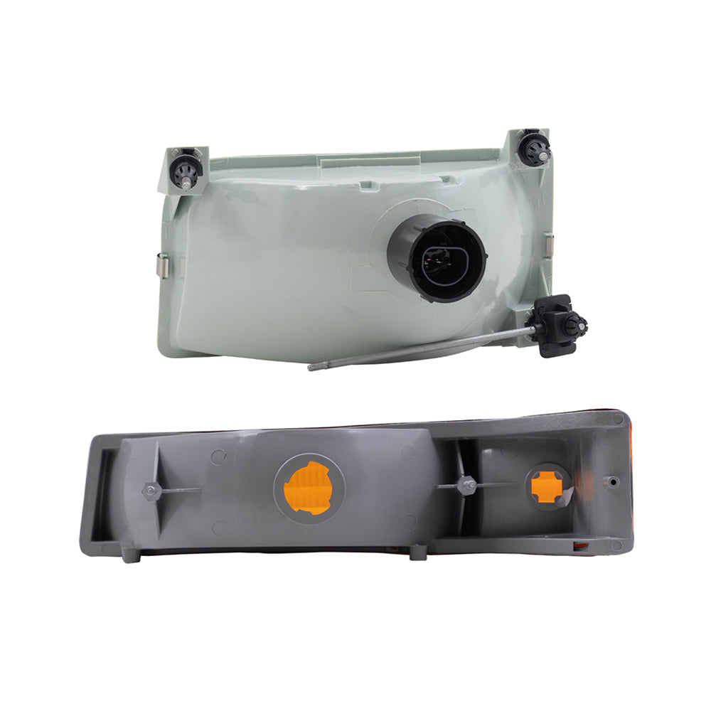 Headlights and Park Signal Lights Compatible with 92-96 F150 Pickup Truck 1992-1996 Bronco 1992-1997 F250/F350