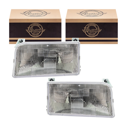 Headlight for 1992-1996 Bronco for 1992-1996 F-150 for 1992-1997 F-250 for 1992-1997 F-350 F2TZ13008B Set FO2502118
