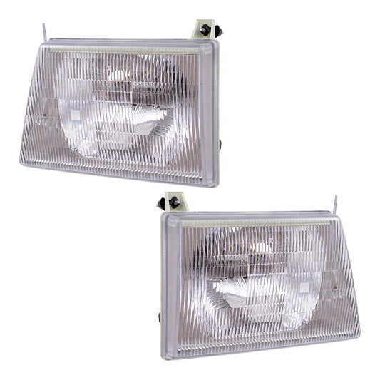 Headlight for 1992-1996 E-150 Econoline 1992-1996 E-250 Econoline 1992-1996 E-350 Econoline F6UZ13008BA Set