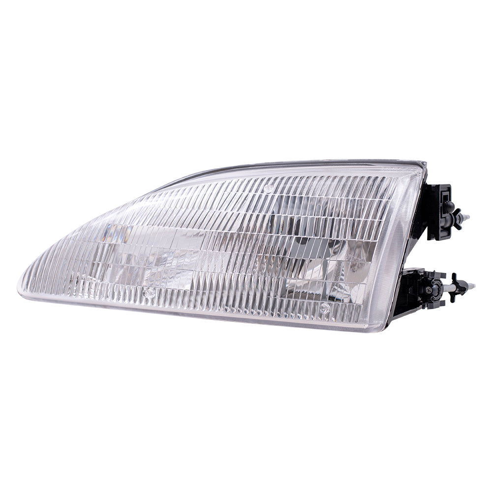 Brock Replacement Drivers Headlight Headlamp with Textured Lens Compatible with Mustang F4ZZ13008F