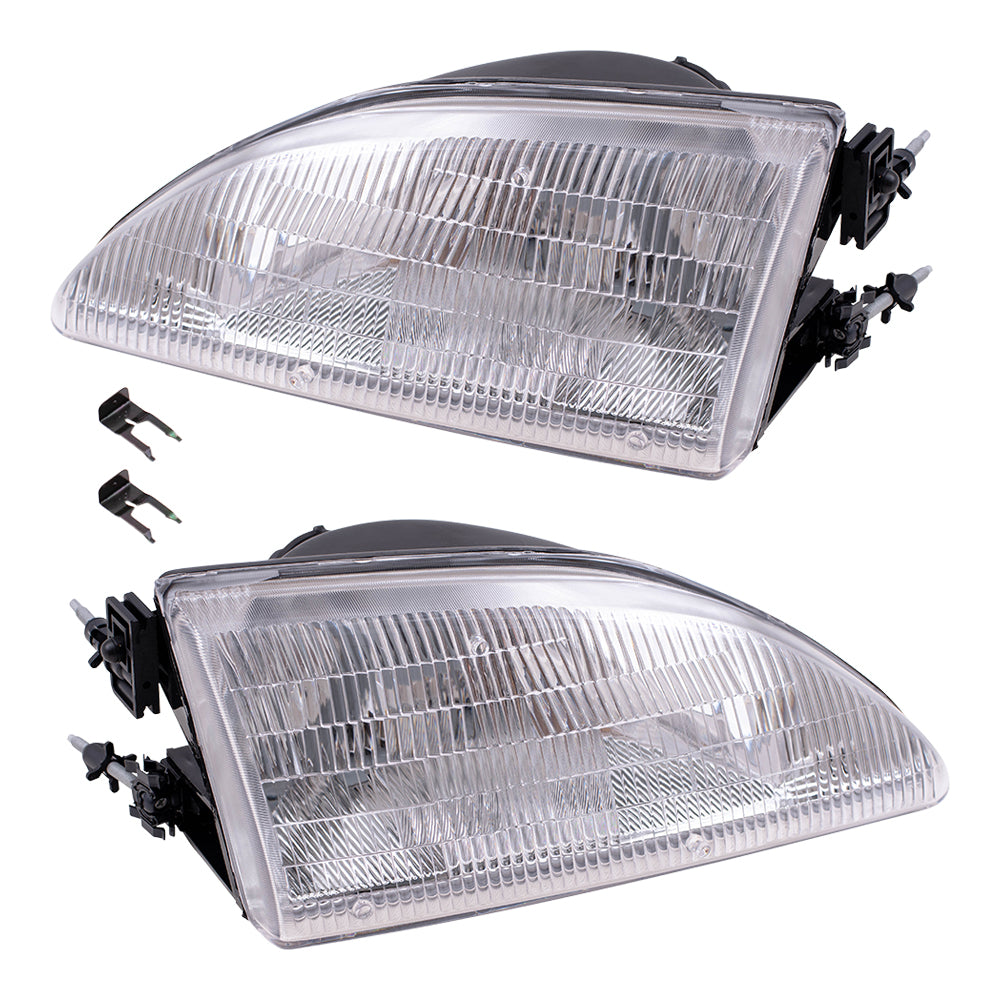 Headlight for 1994-1998 Mustang Exc Cobra w/ Textured Lens F4ZZ13008F Set