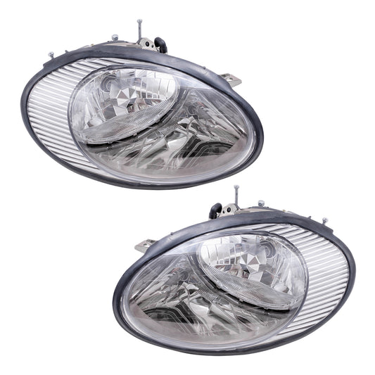 Headlight for 1996-1998 Taurus w/ Chrome Smooth To 6/10/98 F6DZ13008B Set