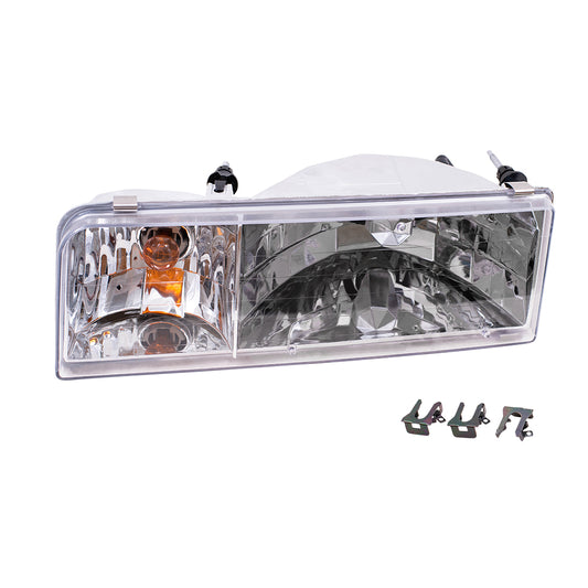 Brock Replacement Drivers Headlight Headlamp Compatible with 1995-1997 Town Car F5VY 13008 B