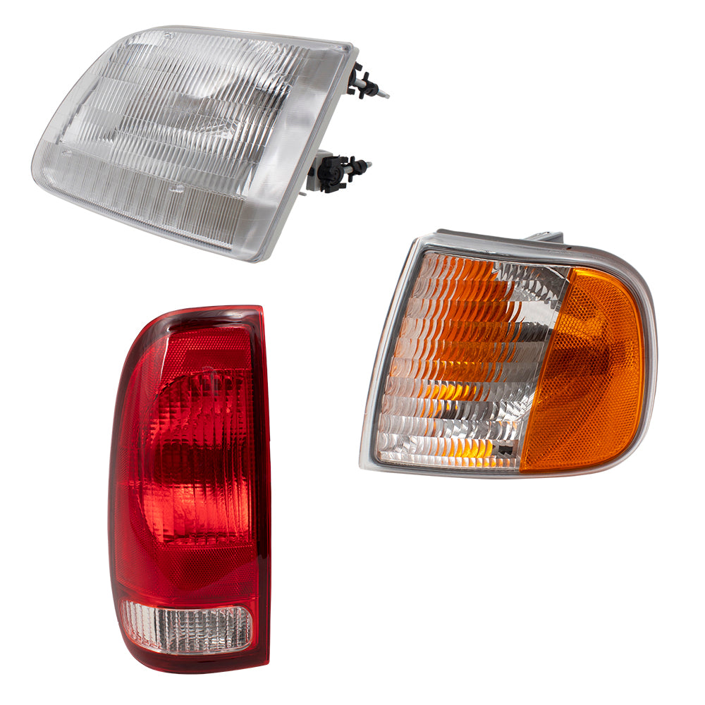 Fits 97-03 F-150 Headlights Tail Lights Park/Signal Lights 6 Piece Set