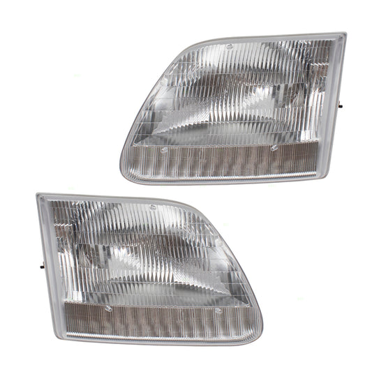 CAPA Headlight for 1997-2002 Expedition XL/XLT/Lariat w/o STX 1997-2003 F-150 1997-1999 F-250 2004-2004 F-150 Heritage Set