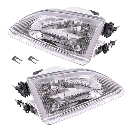 Headlight for 1994-1998 Mustang w/ Smooth Lens F4ZZ13008D Set
