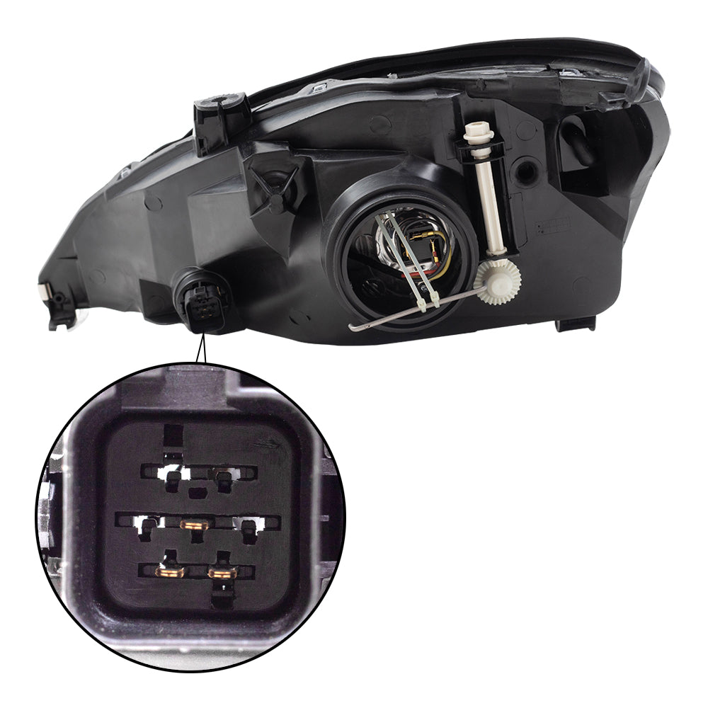 Headlight for 2000-2004 Focus w/ Chrome Bezel 3S4Z13008CD Set