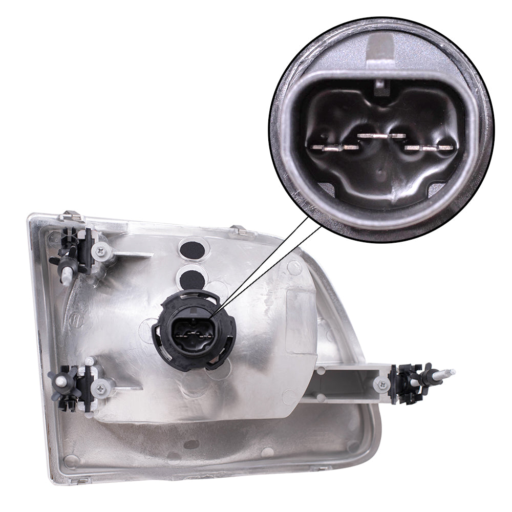 Brock Replacement Drivers Headlight Headlamp Compatible with 2001-2003 F150 Lightning Pickup Truck 3L3Z13008FA