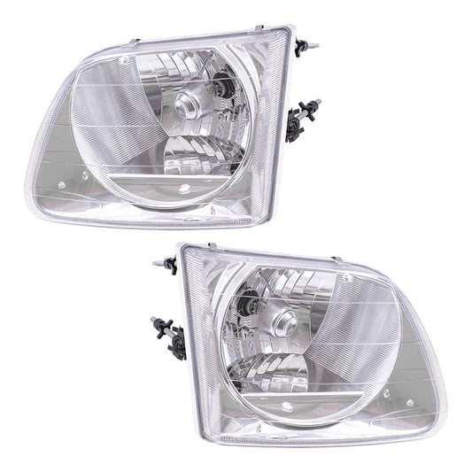 Headlight for 2001-2003 F-150 Lightning Headlamp Exc Harley Davidson 2004-2004 F-150 Heritage 3L3Z13008FA Set