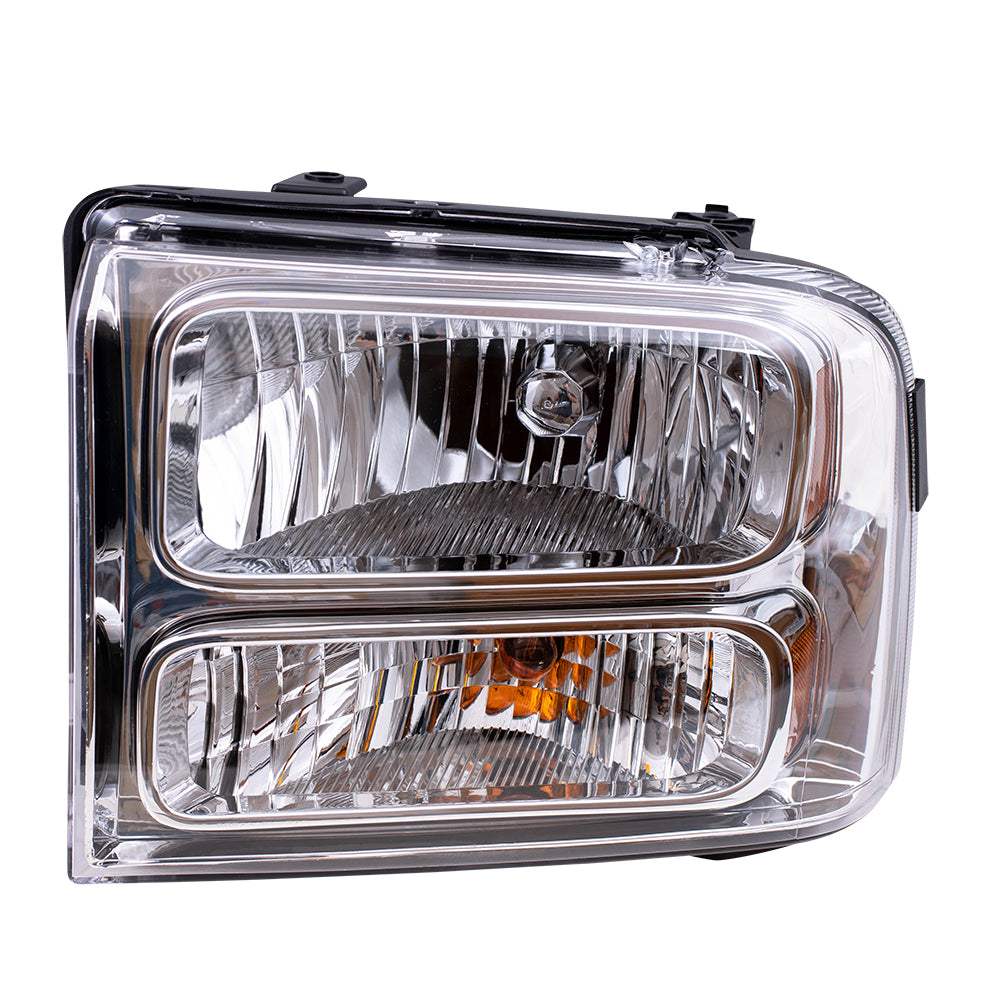 Headlight for 2005-2005 Excursion w/ Chrome Bezel 2005-2007 F-250 Super Duty 2005-2007 F-350 Super Duty 6C3Z13008BB Left