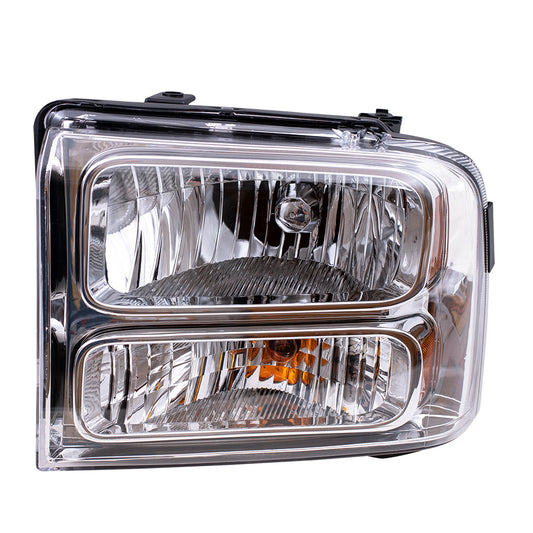 Headlight for 2005-2005 Excursion w/ Chrome Bezel 2005-2007 F-250 Super Duty 2005-2007 F-350 Super Duty 6C3Z13008BB Left