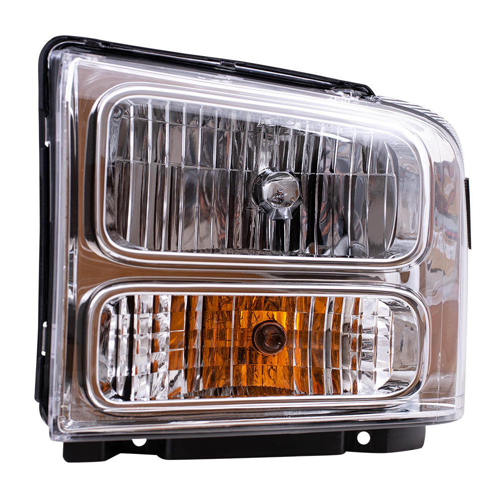 Headlight for 2005-2005 Excursion w/ Chrome Bezel 2005-2007 F-250 Super Duty 2005-2007 F-350 Super Duty 6C3Z13008BB Left
