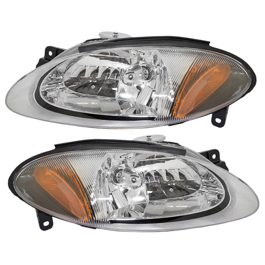 Headlight for 1998-2003 Escort ZX2 From 8/25/97 XS4Z13008DA Set