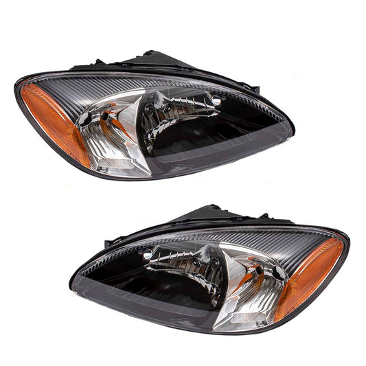 Headlight for 2000-2006 Taurus w/ Black Bezel 3F1Z13008AB Set