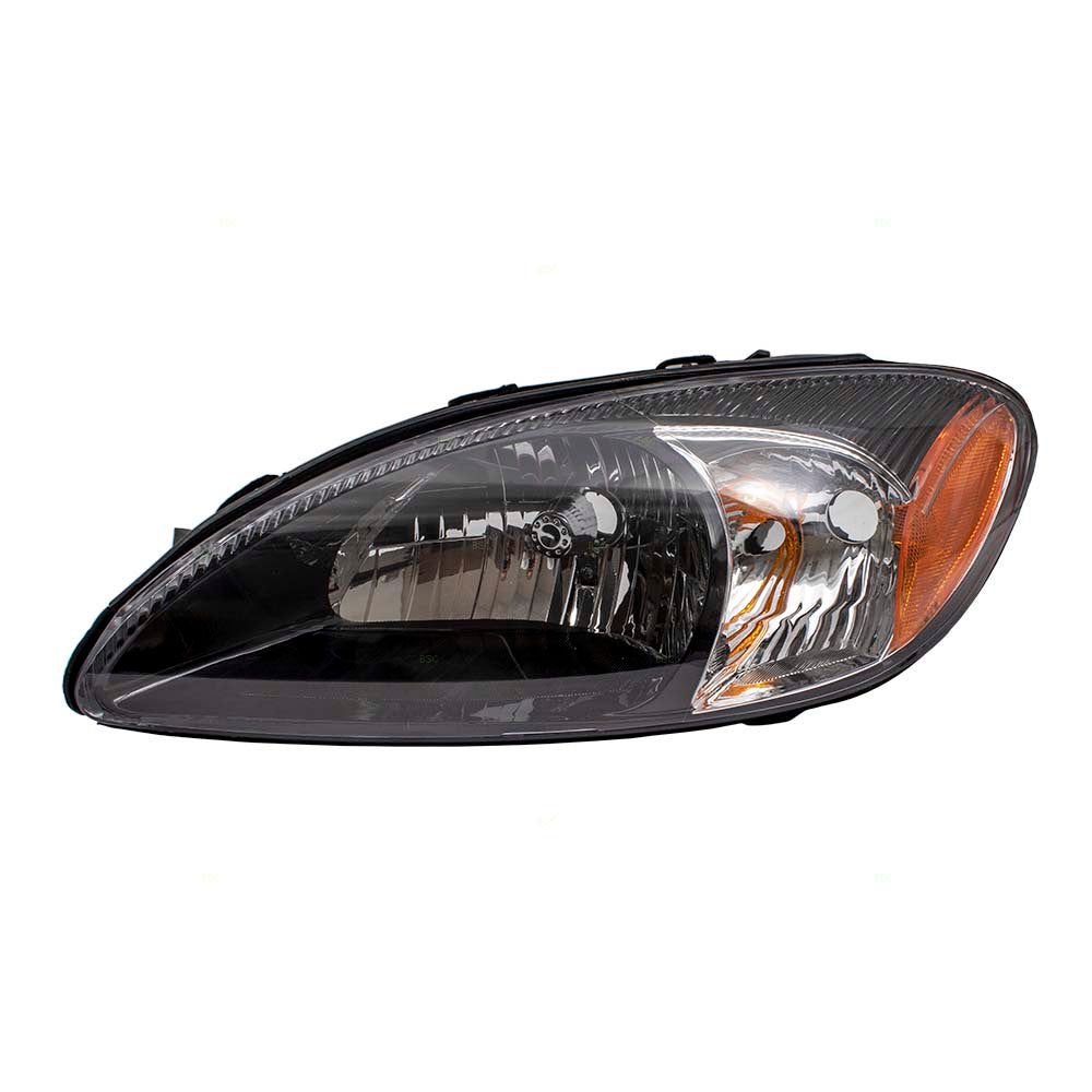 Brock Replacement Drivers Halogen Combination Headlight Headlamp w/ Black Bezel Compatible with 00-07 Taurus 3F1Z13008AB