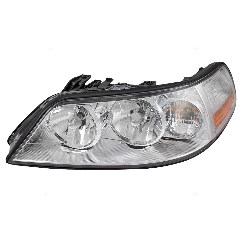 Brock Replacement Drivers Halogen Headlight Headlamp Compatible with 2003-2004 Town Car 4W1Z13008AB