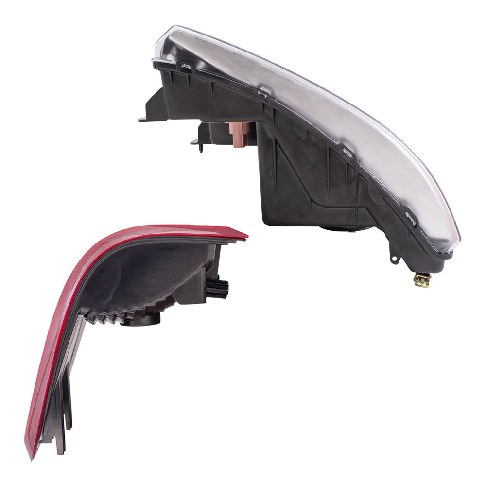 Brock Aftermarket Replacement Driver Left Passenger Right Halogen Combination Headlight Assemblies with Chrome Bezel and Flareside Tail Lights 4 Piece Set Compatible with 2004-2008 Ford F-150