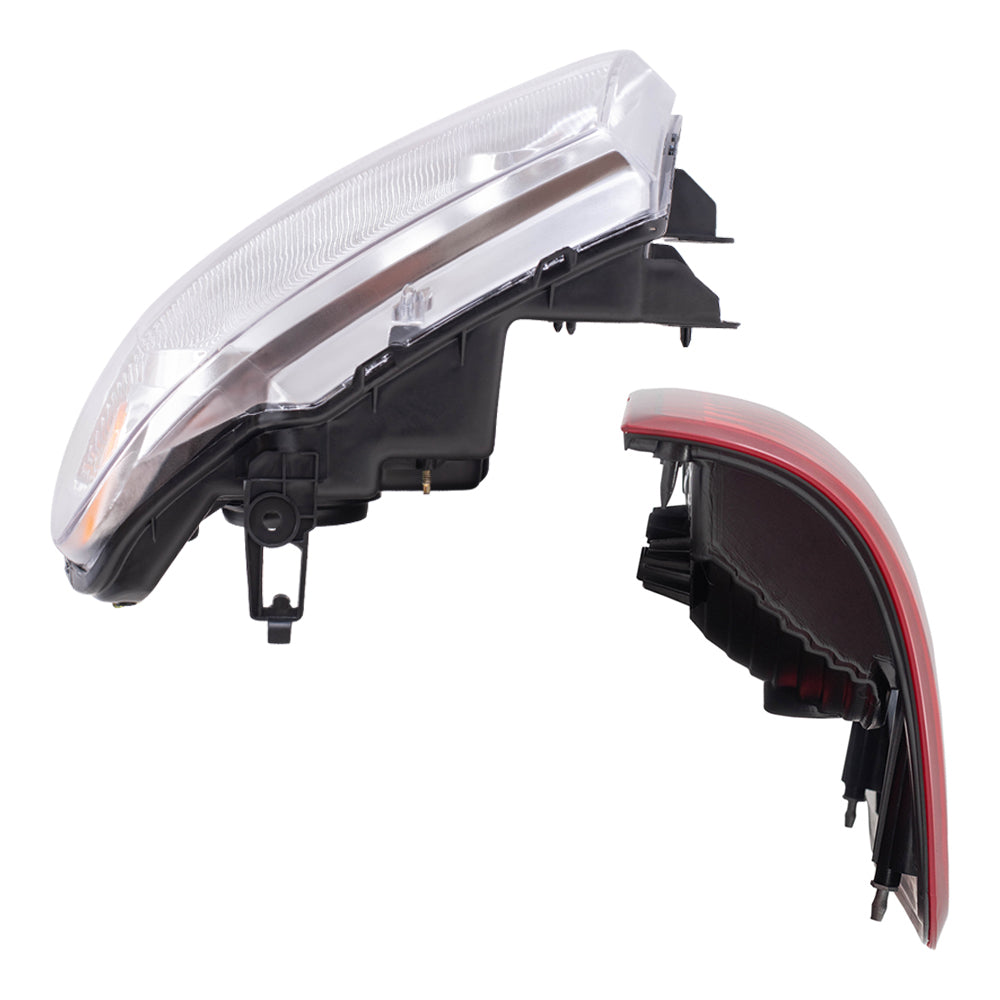Brock Aftermarket Replacement Driver left Passenger Right Halogen Combination Headlight Assemblies and Styleside Tail Lights 4 Piece Set Compatible with 2006-2008 Ford F-150