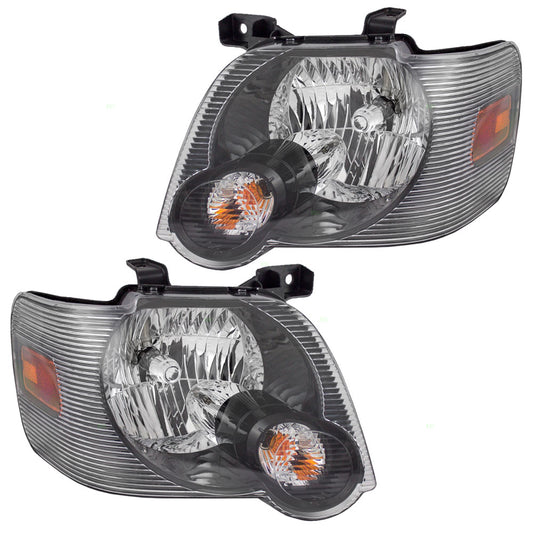 Headlight for 2006-2010 Explorer w/ Smoked Lens 2007-2010 Explorer Sport Trac 8L2Z13008B Set