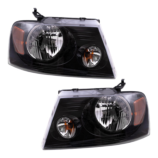 Headlight for 2004-2008 F-150 w/ Black Bezel 2006-2008 Mark LT 7L3Z13008HA Set