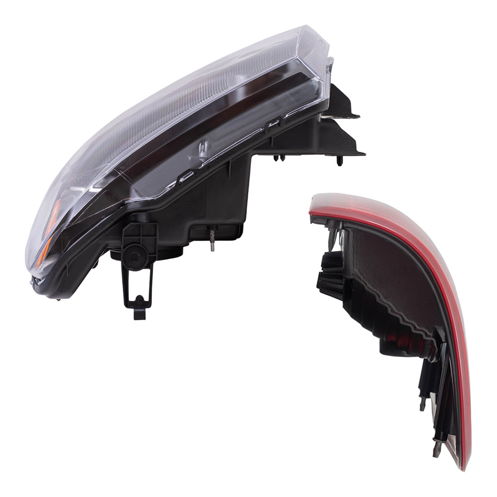 Brock Aftermarket Replacement Driver Left Passenger Right Halogen Combination Headlight Assemblies and Styleside Tail Lights 4 Piece Set Compatible with 2004-2008 Ford F-150