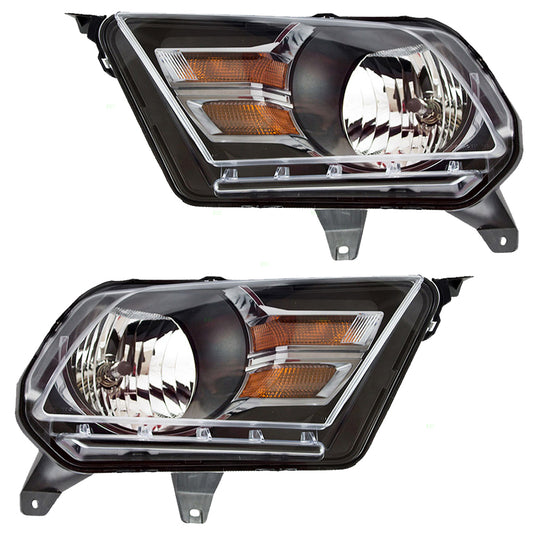 Headlight for 2010-2014 Mustang GT/BOSS 302 w/ Gray Trim AR3Z13008D Set FO2502276