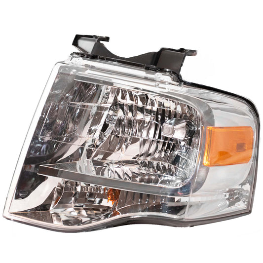 Headlight for 2007-2014 Expedition w/ Chrome Bezel w/o Logo 7L1Z13008BB Left